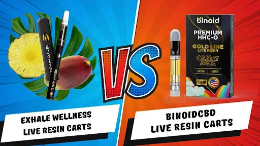Exhale Wellness VS Binoid CBD Live Resin Carts