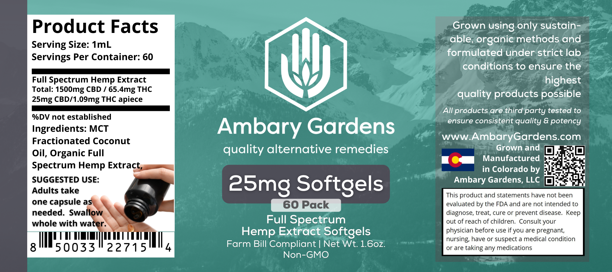 CBD Softgels - 25mg - 1500 - Image 2