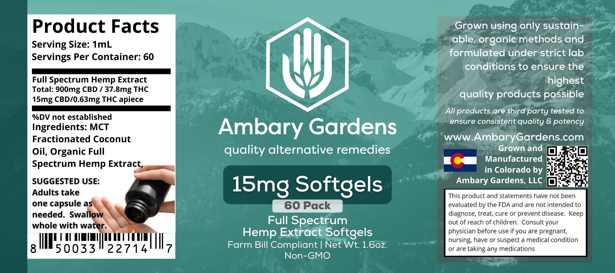 CBD Softgels - 15mg - 900 - Image 2