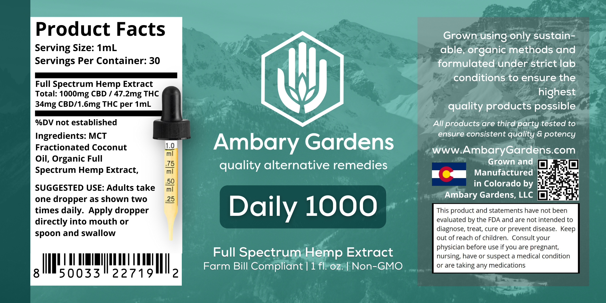 Full Spectrum Daily CBD Hemp Extract 1000mg - Image 2